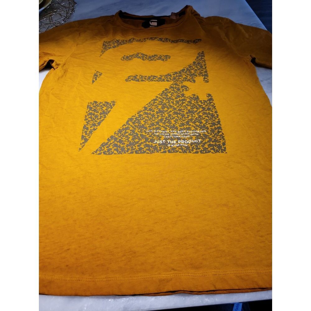 G-Star Raw Mens V- Neck T Shirt Sz X-Small Gold Color‎